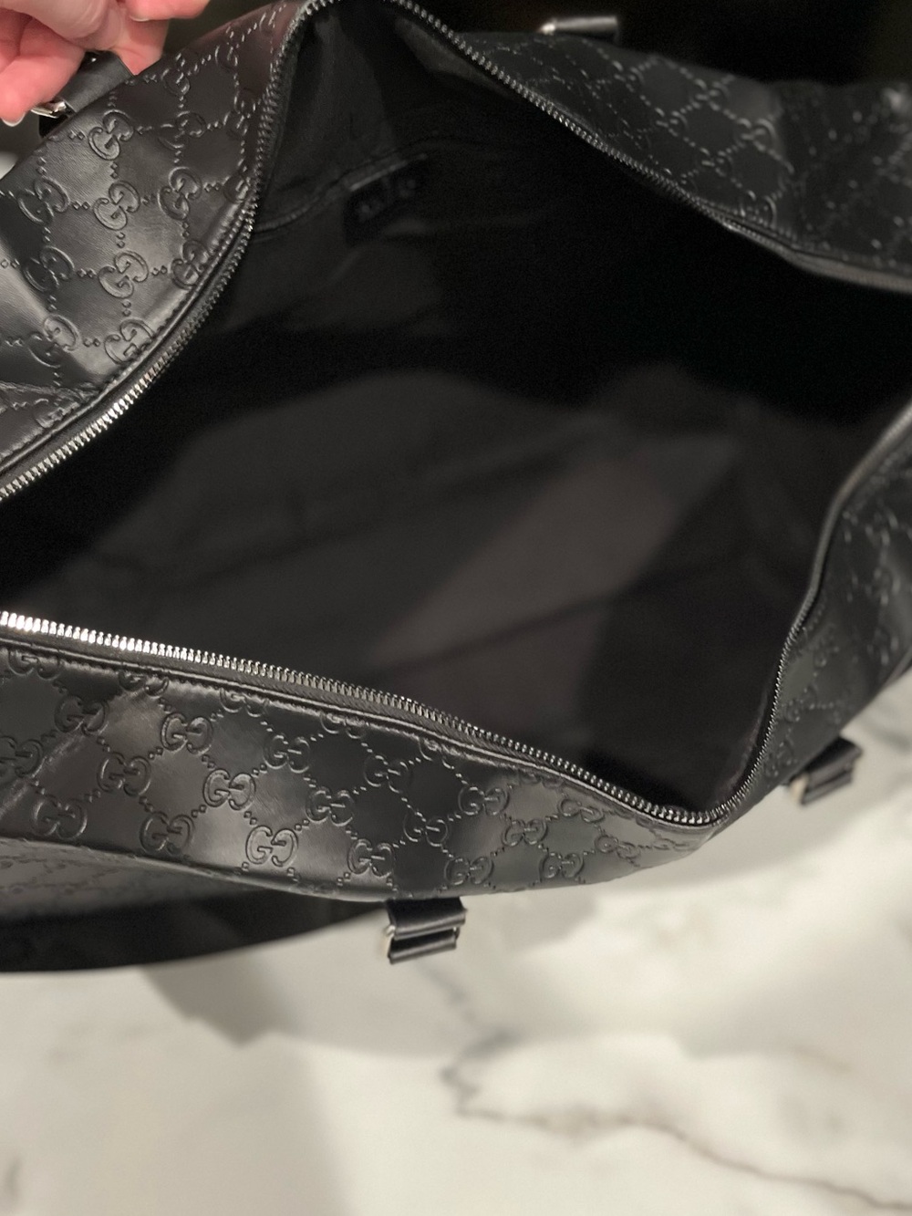 Gucci Black Embossed GG Duffel Bag - Picture 5 of 6